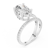 Gold Jewelry L35-39, Oval center stone, White Gold, view 2