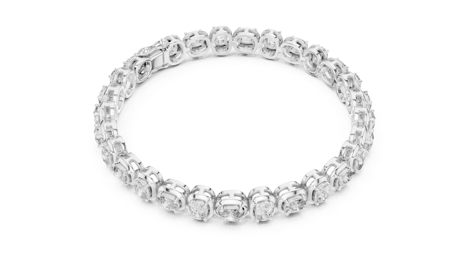 14K Solid Gold Lab Diamond Bracelet, White Gold, view 2