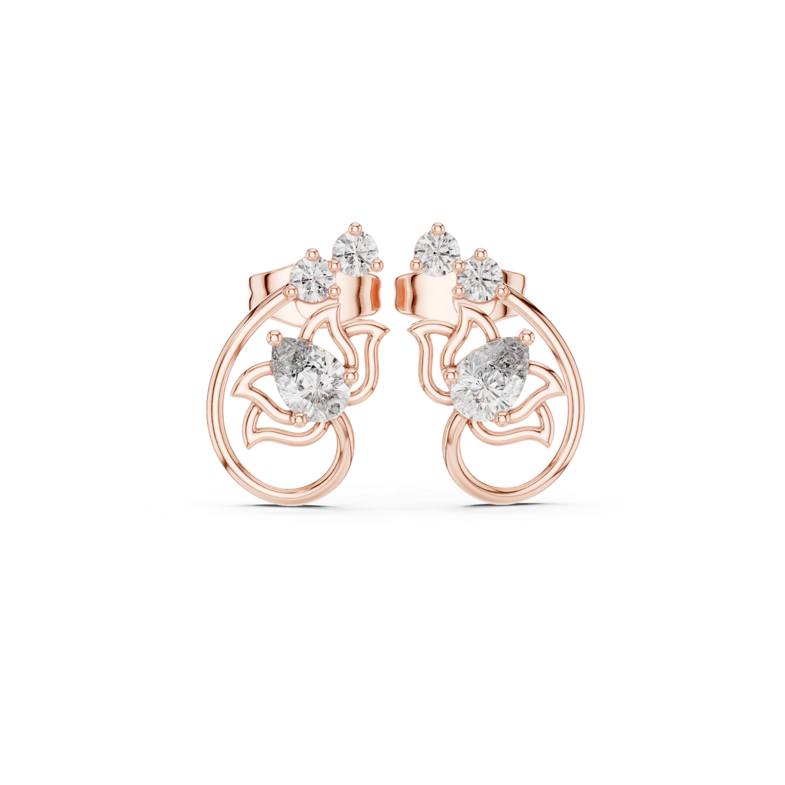 Gold Earrings L29-120, Rose Gold