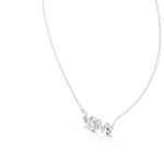14K Solid Gold Lab Diamond Pendant Necklace, White Gold