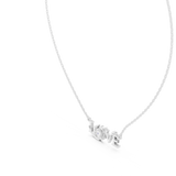 14K Solid Gold Lab Diamond Pendant Necklace, White Gold