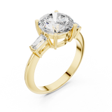 Gold Jewelry L35-67, Round center stone, Yellow Gold, view 2