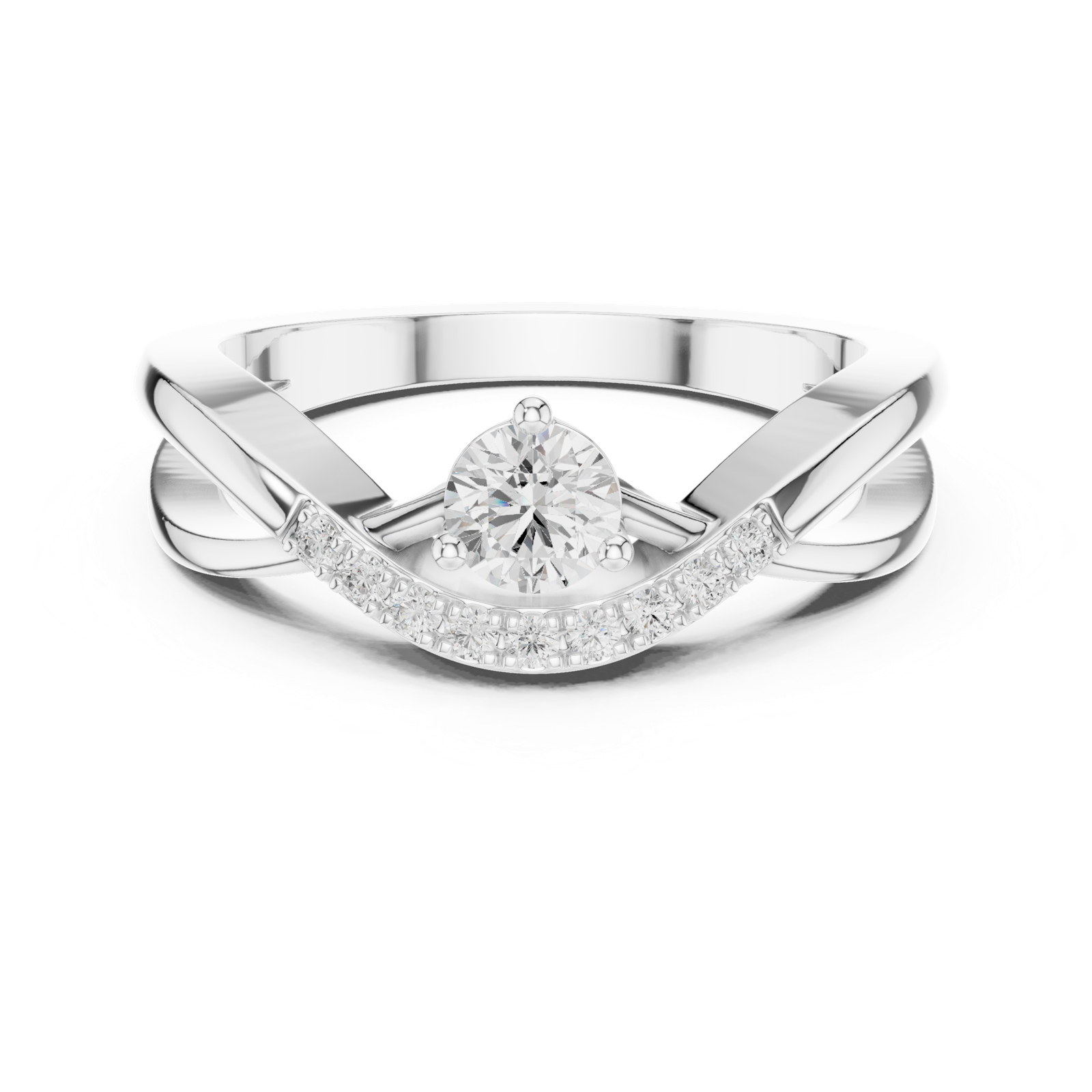 Gold Ring DDLR-829, White Gold, view 4