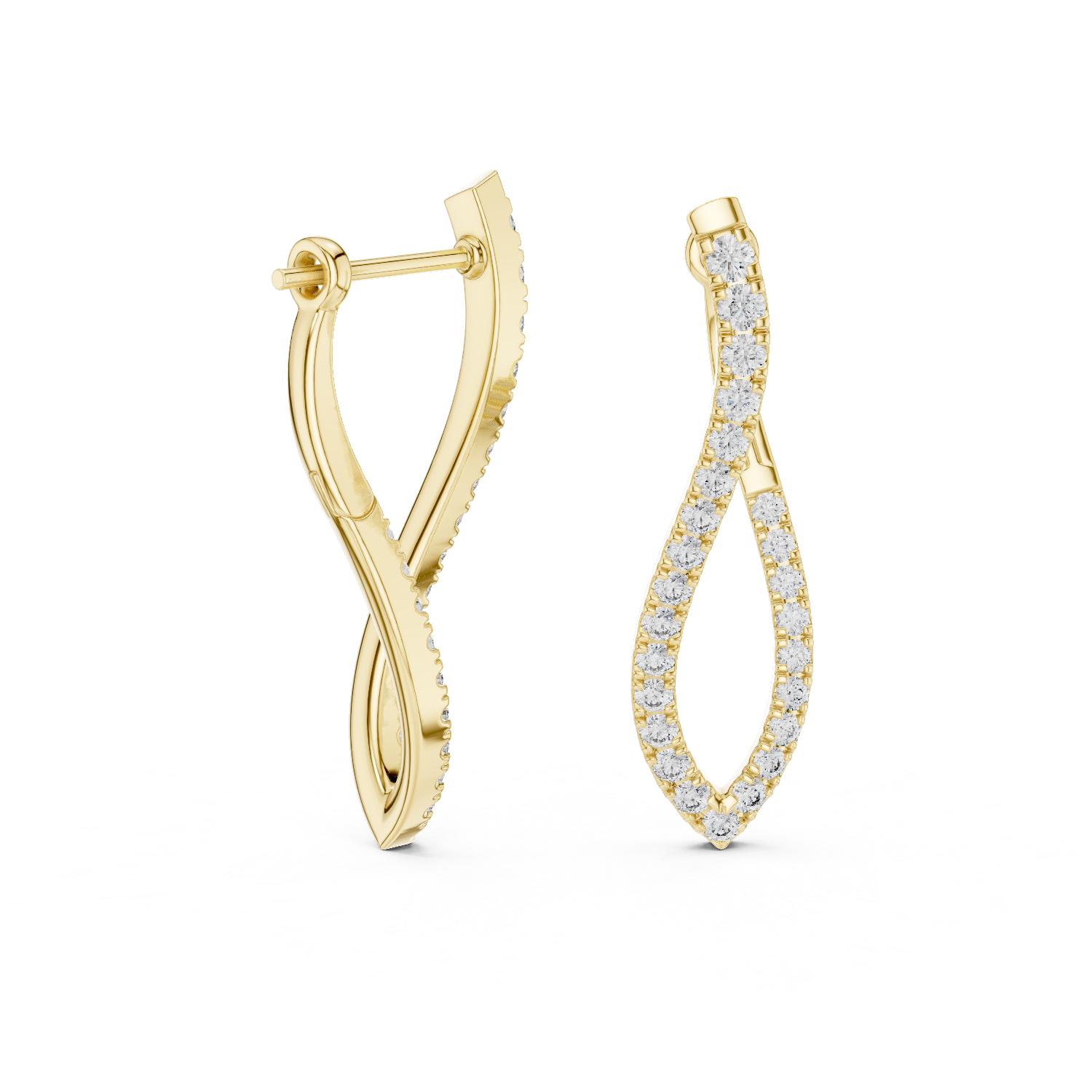 Gold Earrings GER-0376, Yellow Gold, view 1