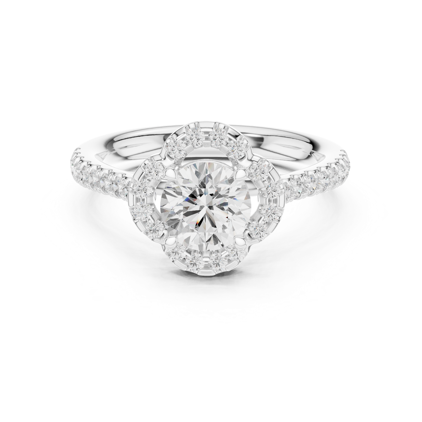 Gold Ring DDLR-670, White Gold, view 4