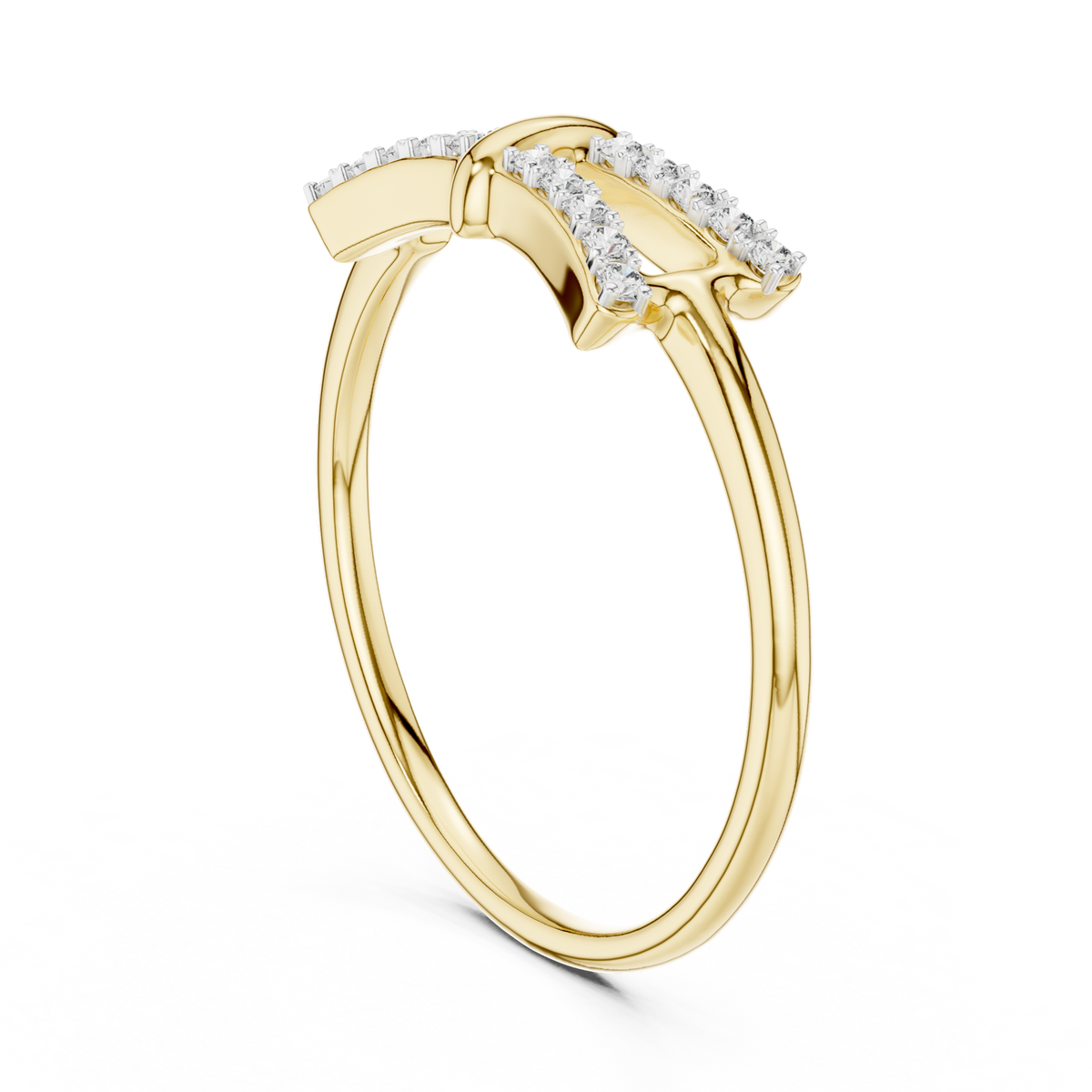 14K Solid Gold Lab Diamond Cluster Ring, Yellow Gold, view 1