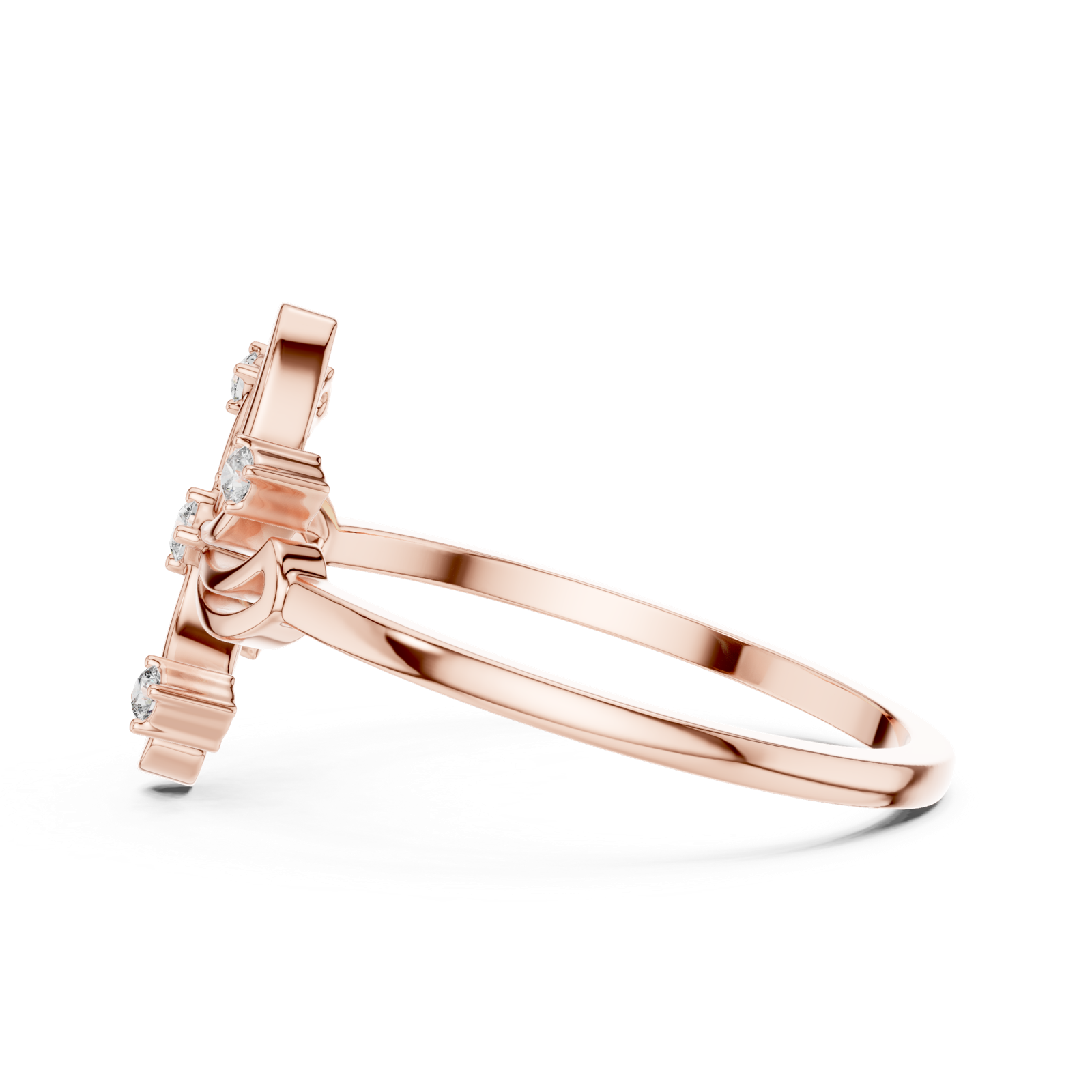 Gold Ring DR-6236, Rose Gold, view 3