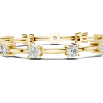 14K Solid Gold Lab Diamond Bracelet, Yellow Gold, view 3