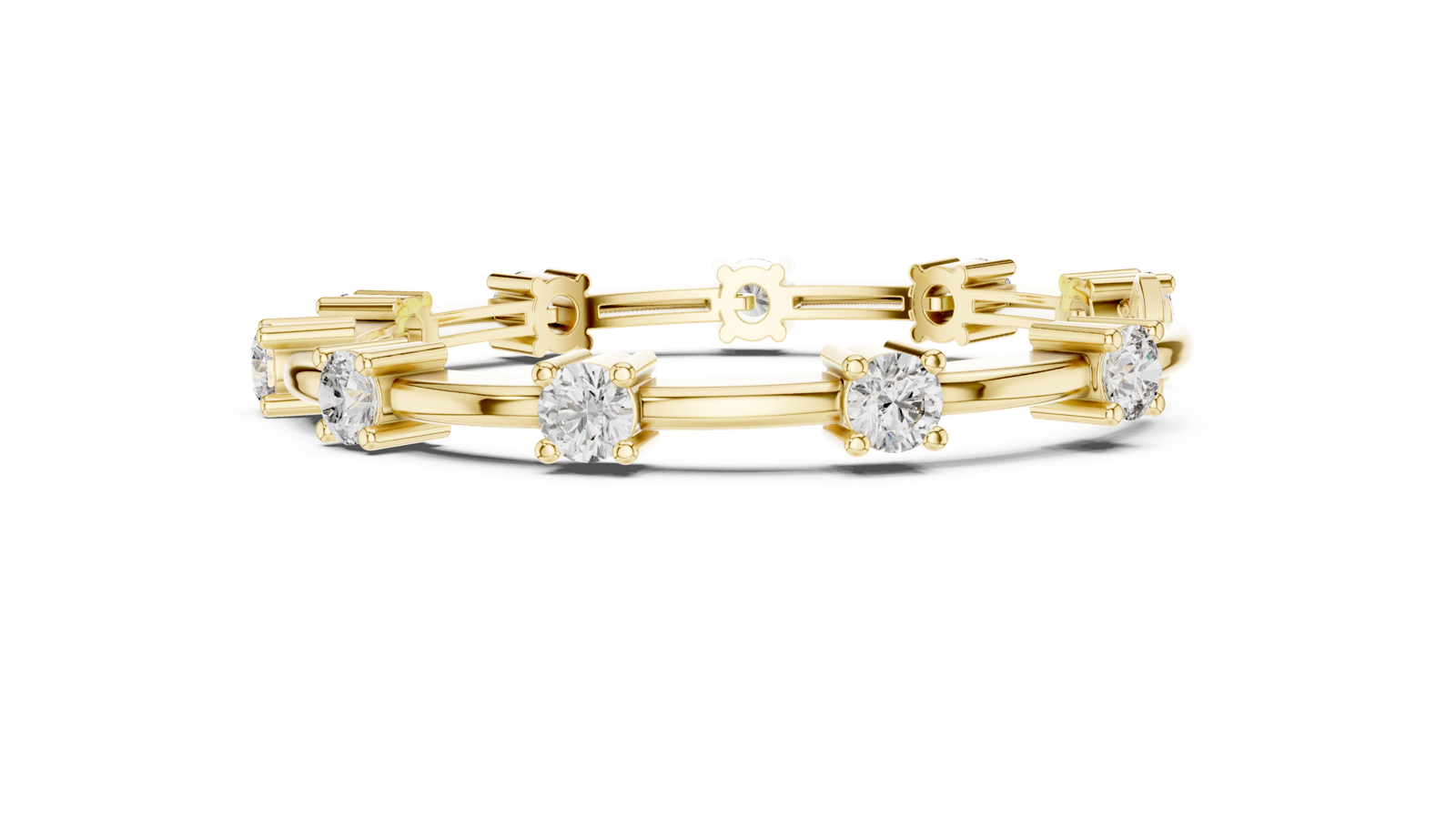 14K Solid Gold Lab Diamond Bracelet, Yellow Gold, view 3