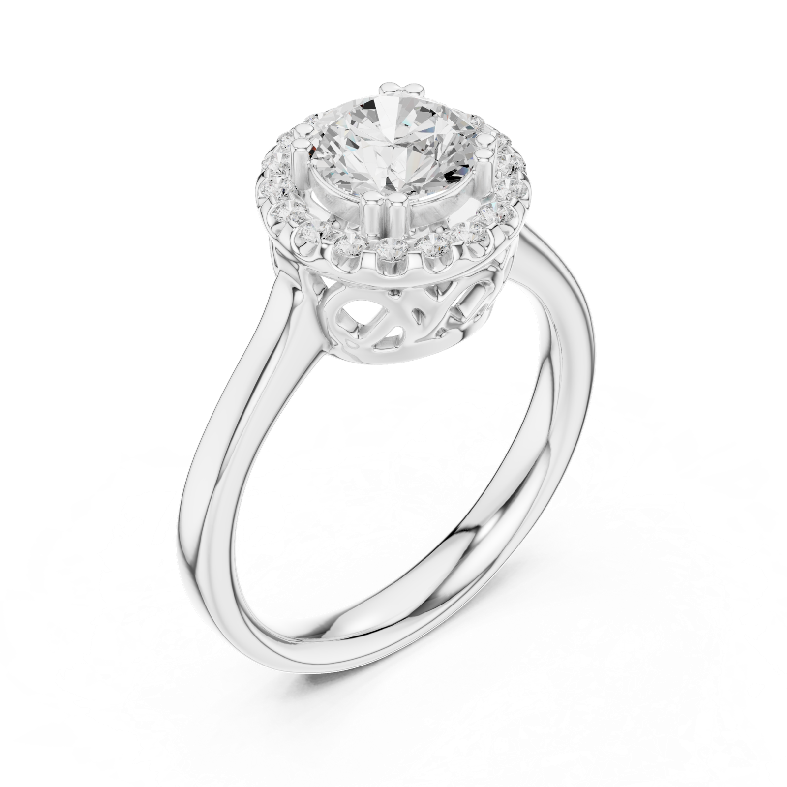 Gold Ring DDLR-649, White Gold, view 2