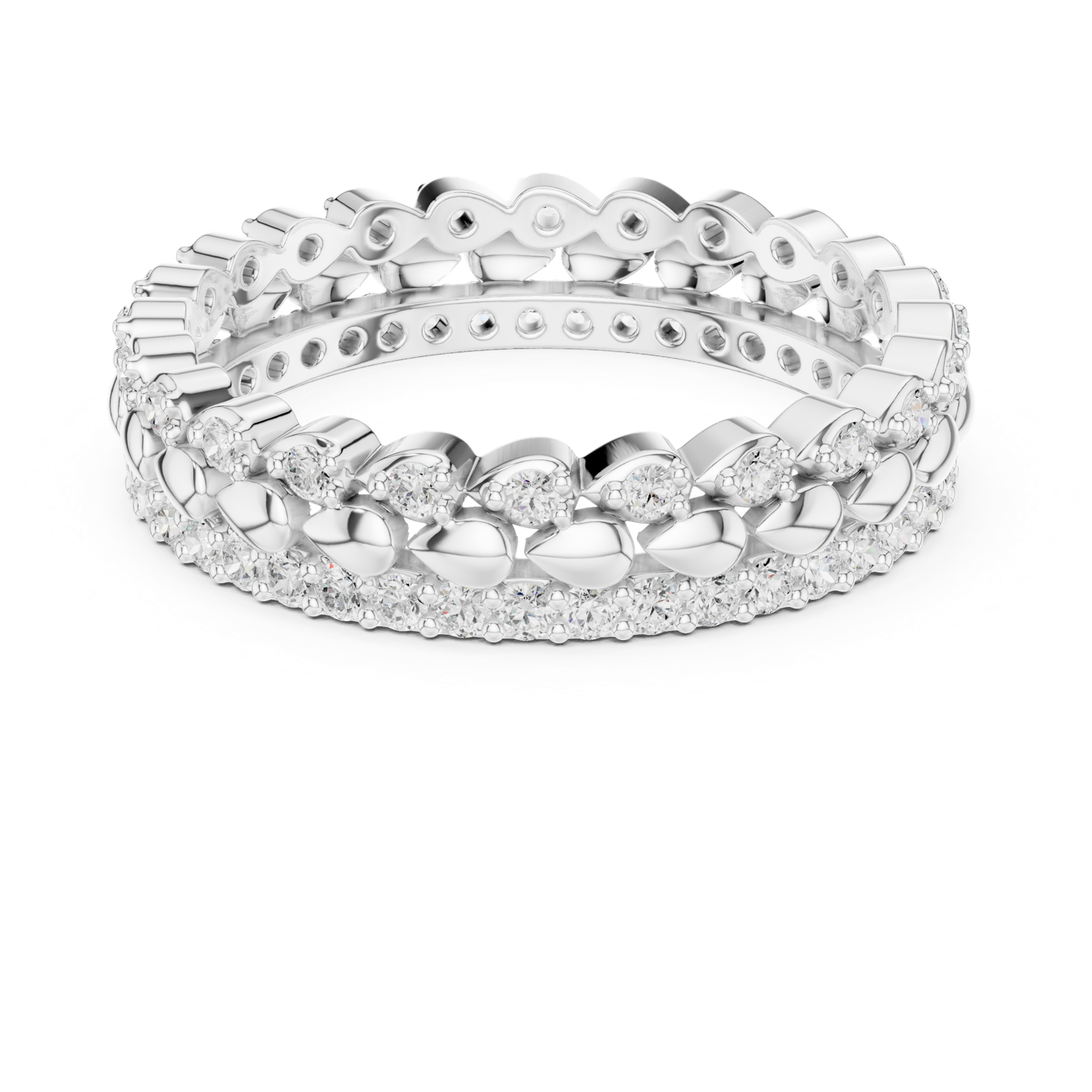 Gold Ring R39, White Gold, view 4