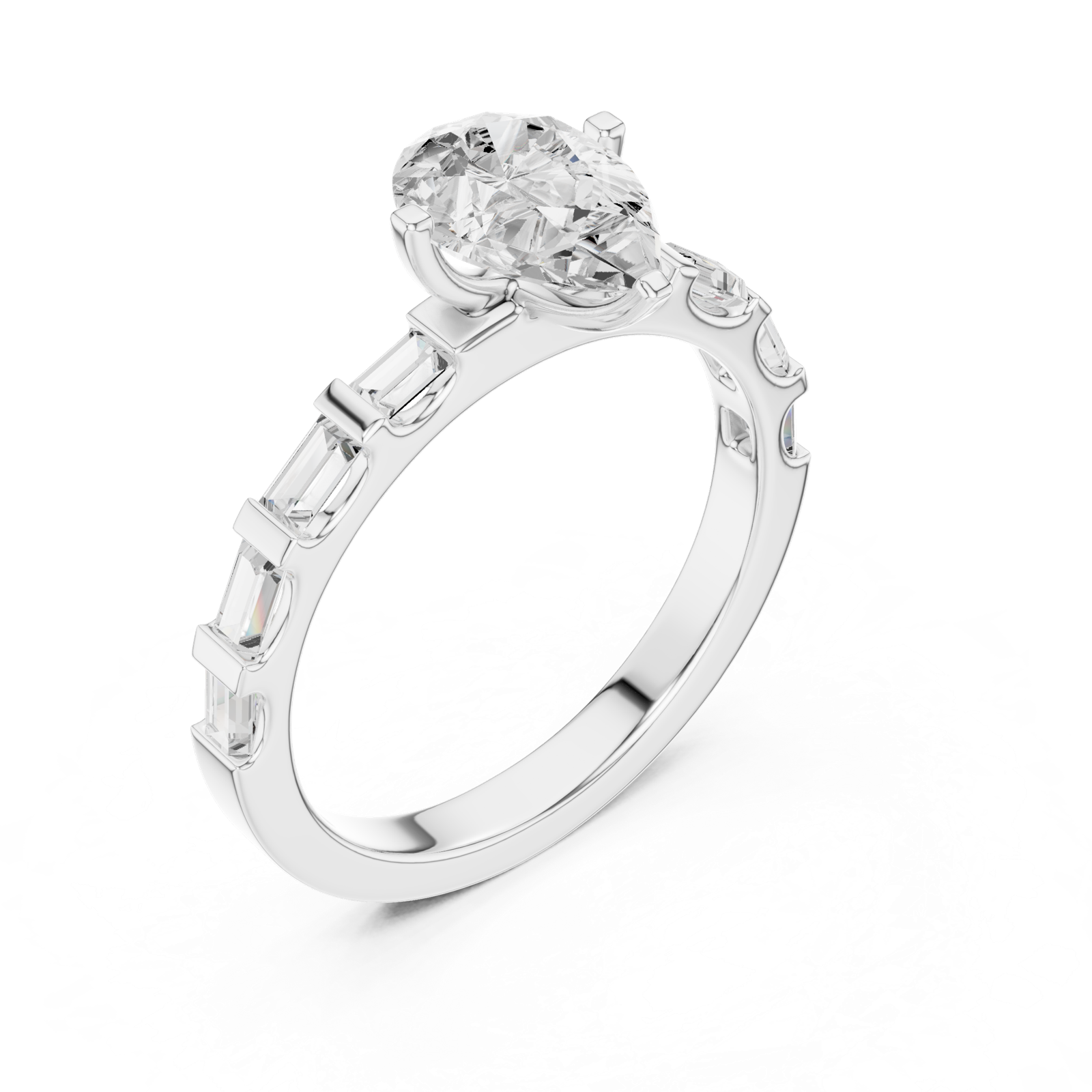 Gold Ring DDLR-1095, White Gold, view 2
