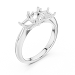 Gold Ring DDLR-044, Cushion center stone, White Gold, view 2