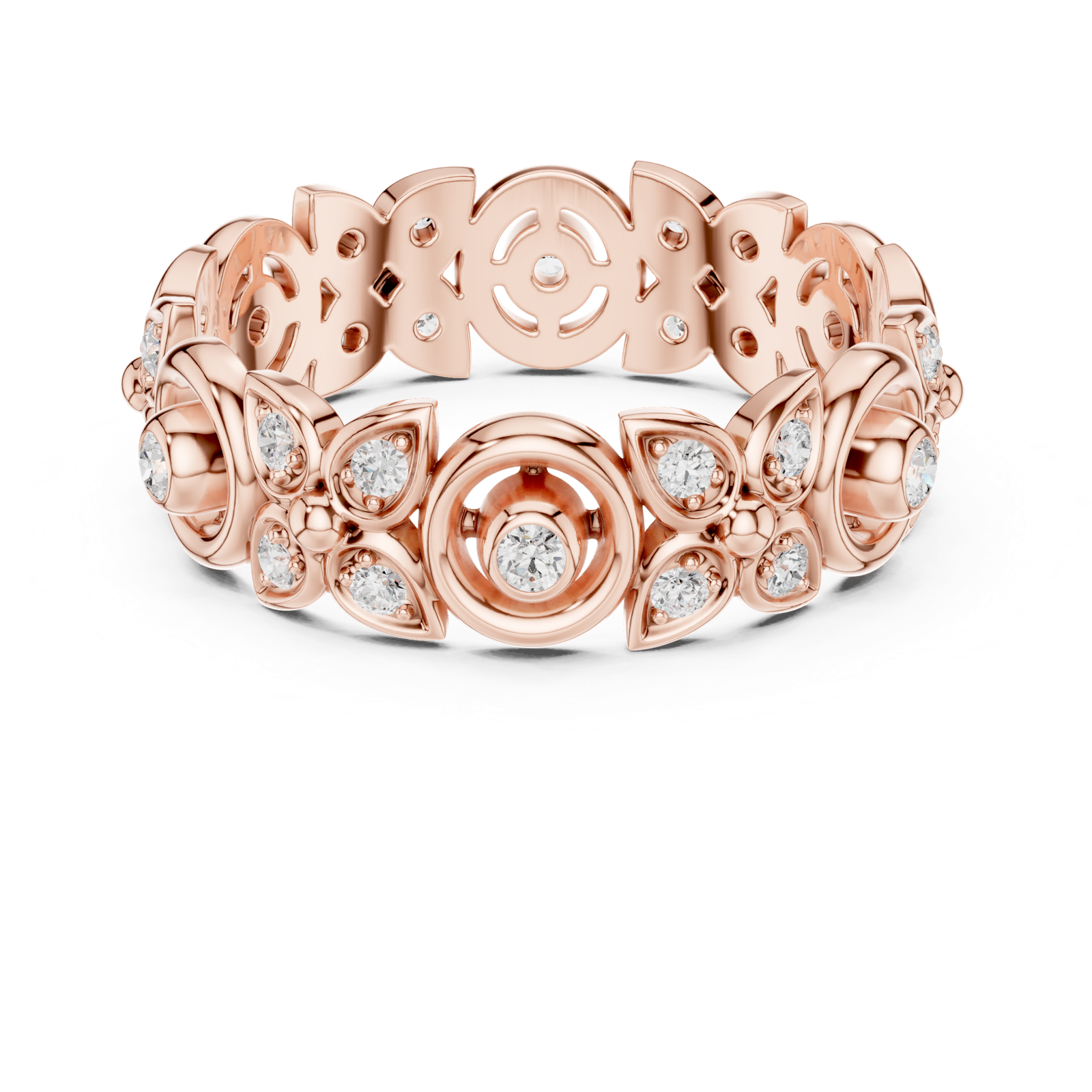 Gold Ring R36, Rose Gold, view 4