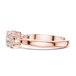 14K Solid Gold Lab Diamond Three-Stone Ring, Rose Gold, view 3