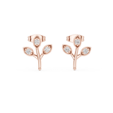 Gold Earrings 9-10093E, Rose Gold, view 4