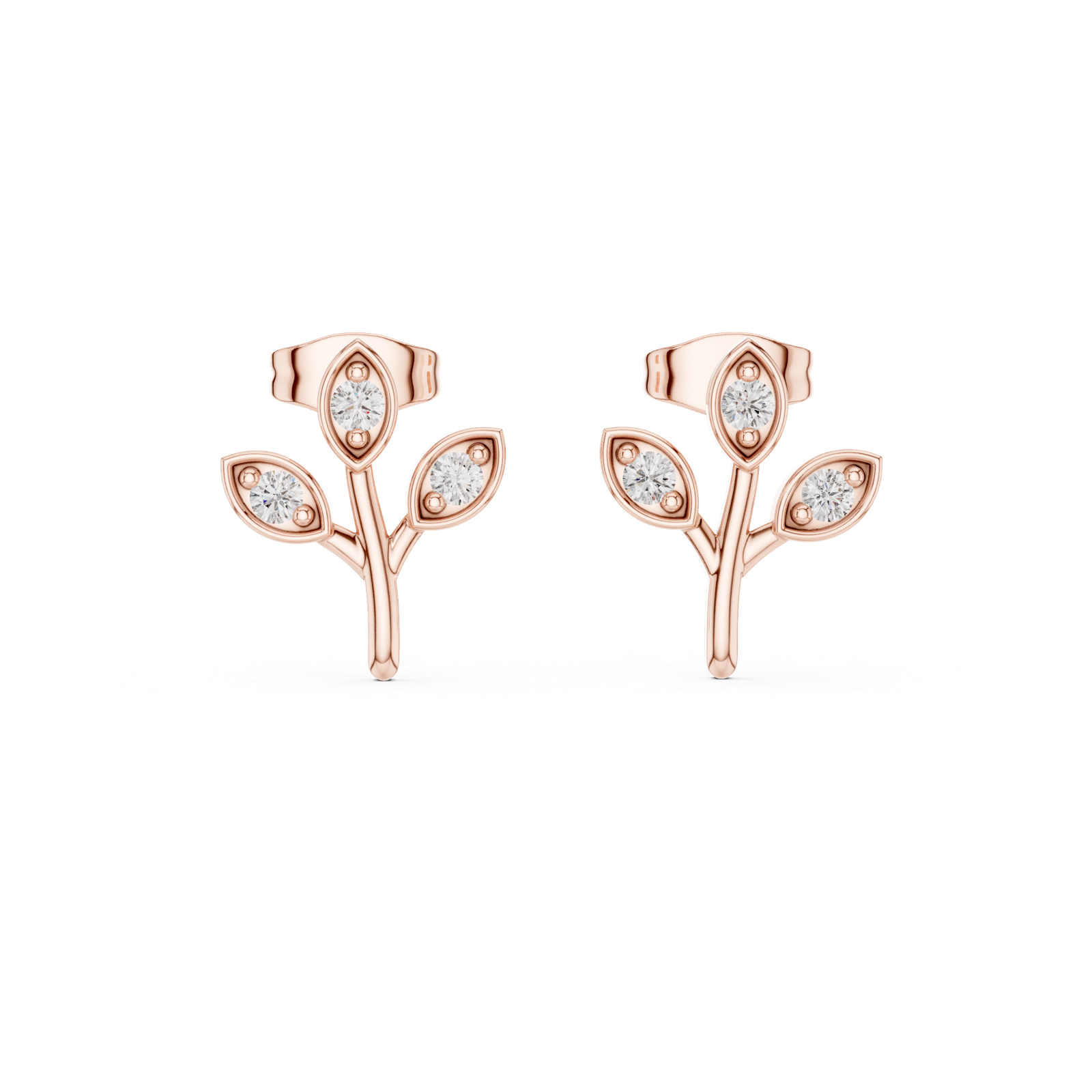 Gold Earrings 9-10093E, Rose Gold, view 4