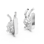 Gold Earrings L03-26, White Gold, view 3