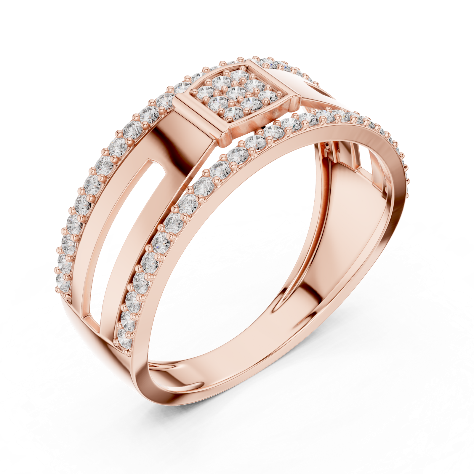 Gold Ring LR-01 (22), Rose Gold, view 2