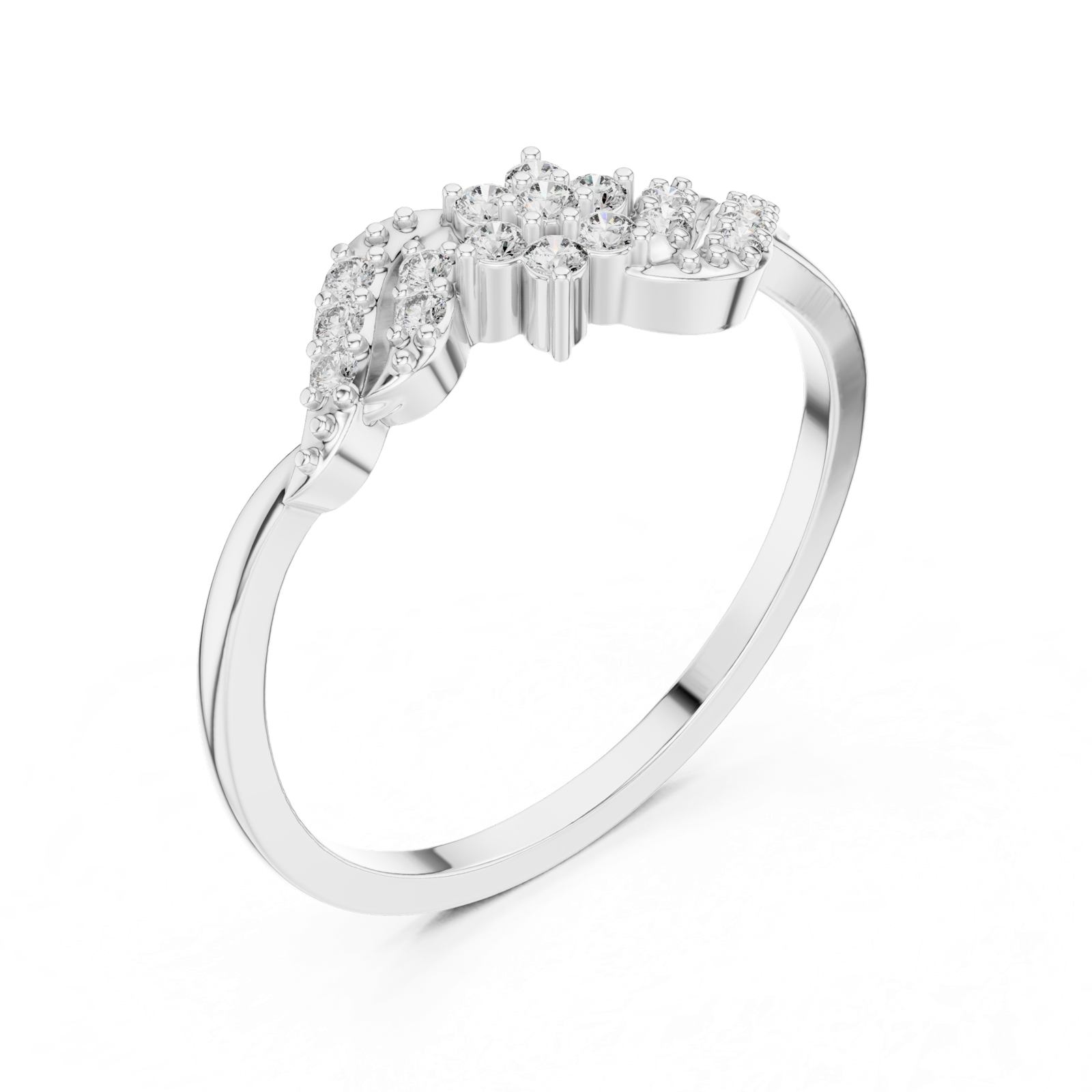 Gold Ring DR-6275, White Gold, view 2