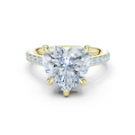 Gold Ring DDLR-250, Heart center stone, Yellow Gold