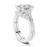 Gold Ring DDLR-440, Princess center stone, White Gold, view 1