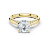Gold Jewelry, Cushion center stone, Yellow Gold
