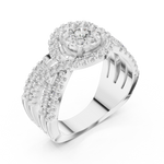 Gold Ring 19-120008L, White Gold, view 2