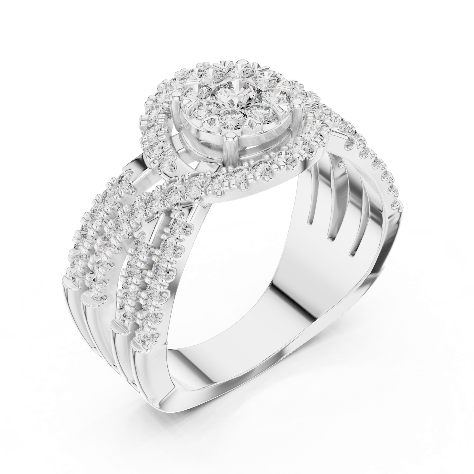 Gold Ring 19-120008L, White Gold, view 2