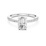 Gold Jewelry L36-15, Oval center stone, White Gold, view 4