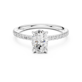 Gold Jewelry L36-15, Oval center stone, White Gold, view 4