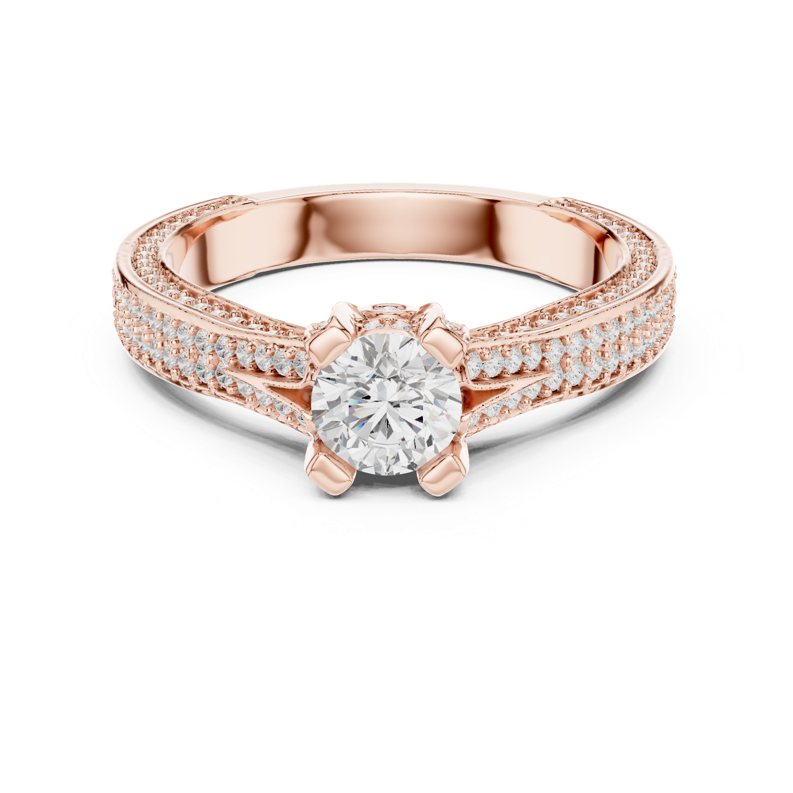 Gold Ring LR-0334, Rose Gold, view 4