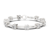 14K Solid Gold Lab Diamond Bracelet, White Gold