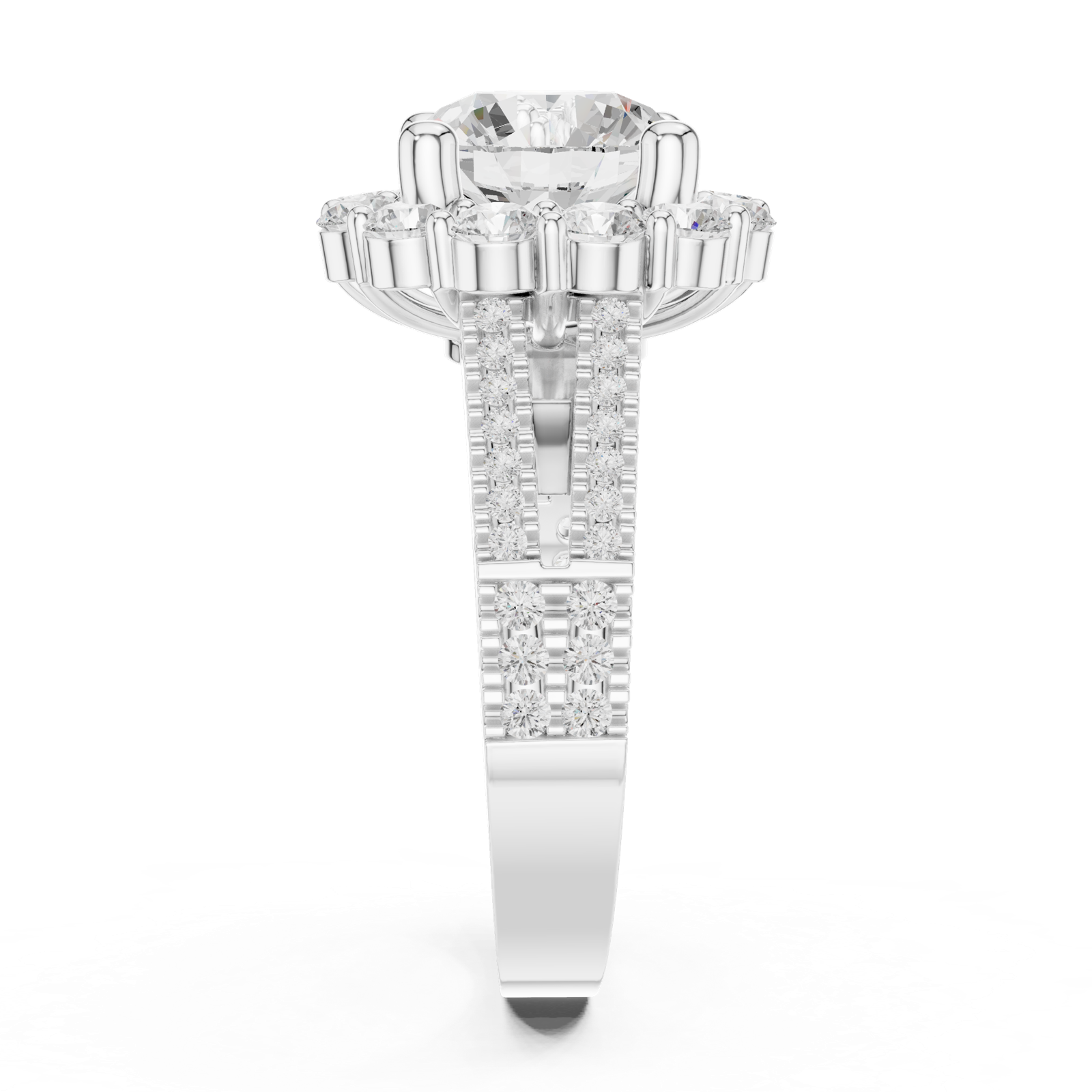 Gold Ring DDLR-344, White Gold, view 3