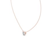 14K Solid Gold Lab Diamond Solitaire Pendant Necklace, Rose Gold, view 2