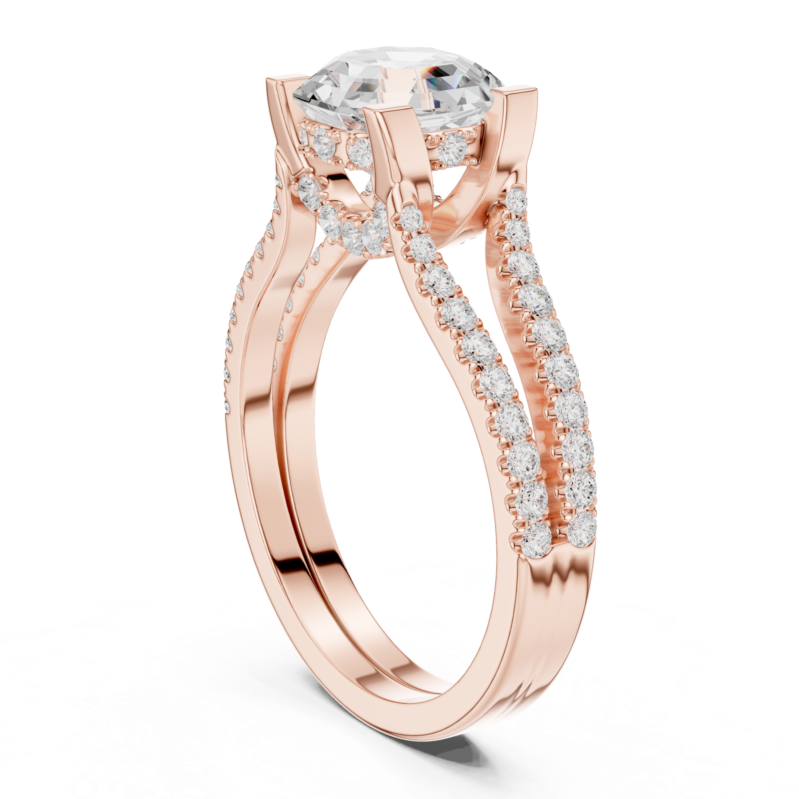 Gold Ring DDLR-182-OC, Rose Gold, view 1