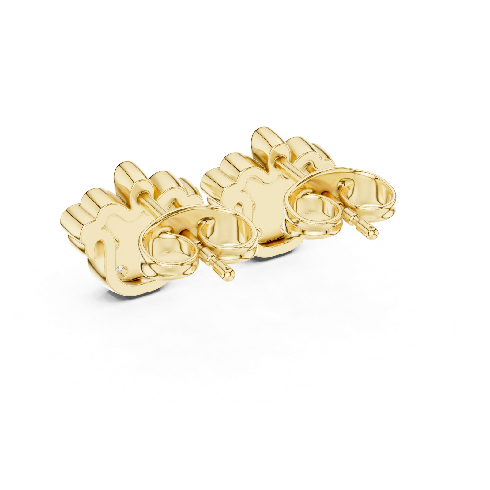 Gold Earrings 9-10047E, Yellow Gold, view 3