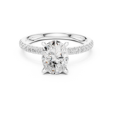 Gold Ring DDLR-256, Oval center stone, White Gold, view 4