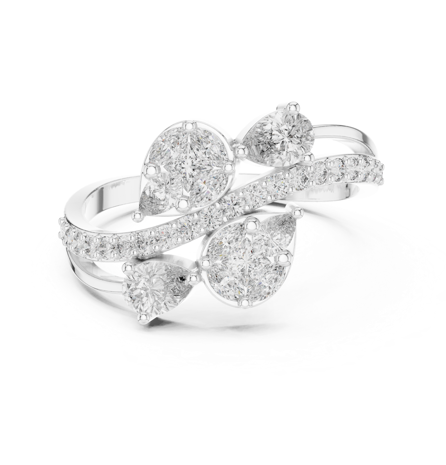 Gold Ring HLR -58, White Gold