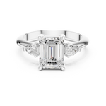 Gold Jewelry, Emerald center stone, White Gold, view 4
