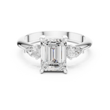 Gold Jewelry, Emerald center stone, White Gold, view 4