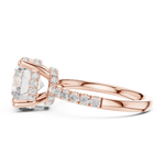 Gold Ring DDLR-259, Round center stone, Rose Gold, view 3