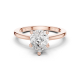 Gold Ring DDLR-032, Pear center stone, Rose Gold