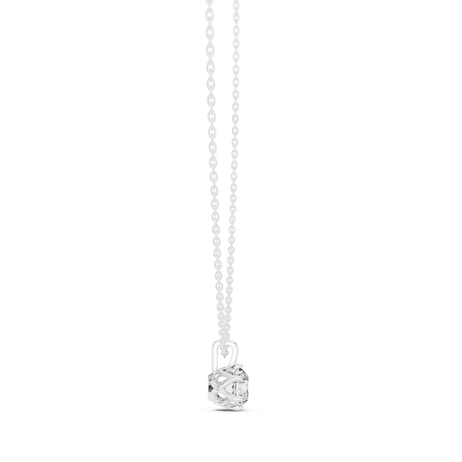 Gold Pendant GPD-0039, White Gold, view 3