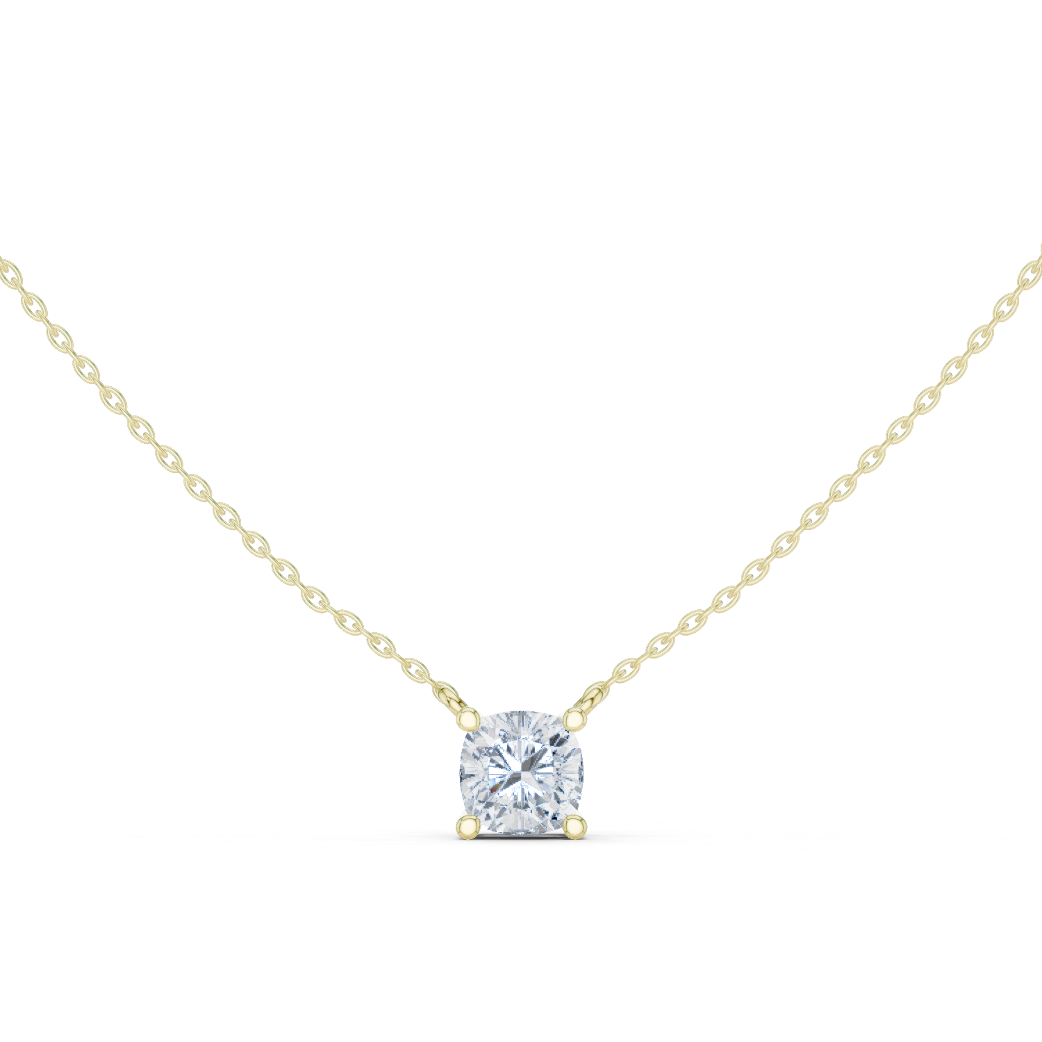 Gold Jewelry, Cushion center stone, Yellow Gold