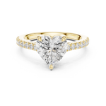Gold Ring DDLR-039, Heart center stone, Yellow Gold, view 4
