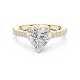 Gold Ring DDLR-039, Heart center stone, Yellow Gold, view 4