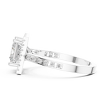 Gold Ring DDLR-349, Princess center stone, White Gold, view 3