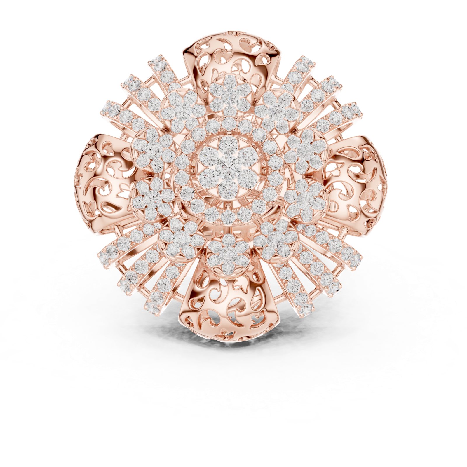 Gold Ring DDLR-774, Rose Gold, view 4