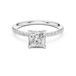 Gold Jewelry L36-15, Princess center stone, White Gold, view 4